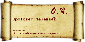 Opolczer Manassé névjegykártya